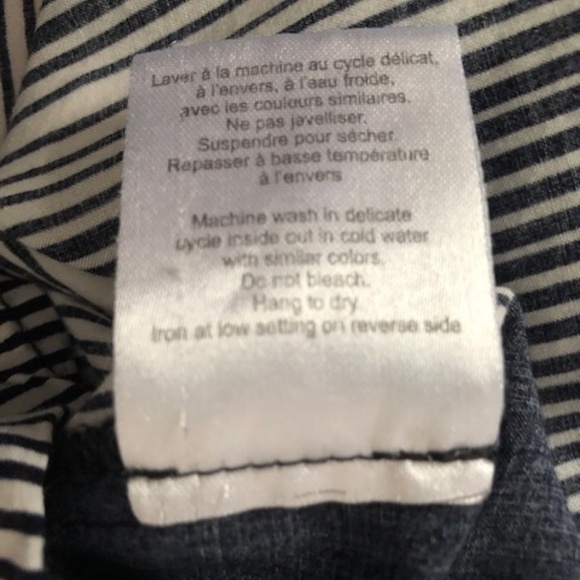 Navy Blue and White Blouse - Picture 4 of 4